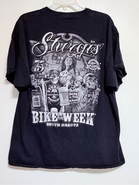Sturgis South Dakota Black Bike Week Graphic Tee - Men's Shirt 2XL